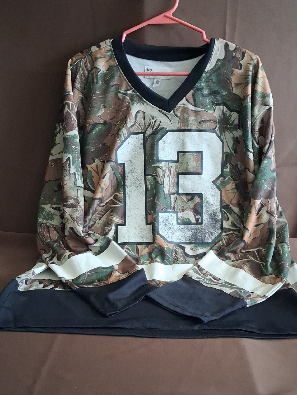 Camo Print Long Sleeve Top with Number 13